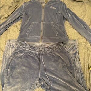 PINK Blue Velour Tracksuit